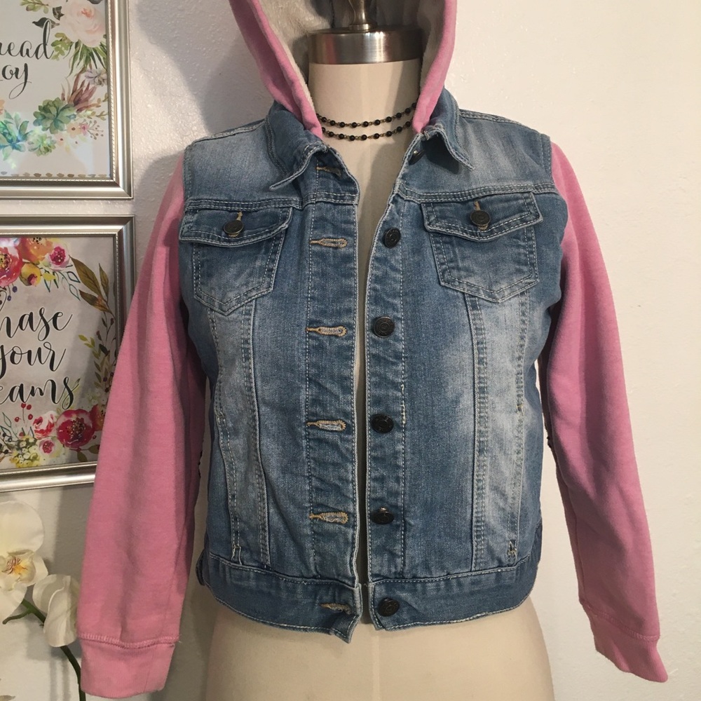Cute girls cat jean jacket
